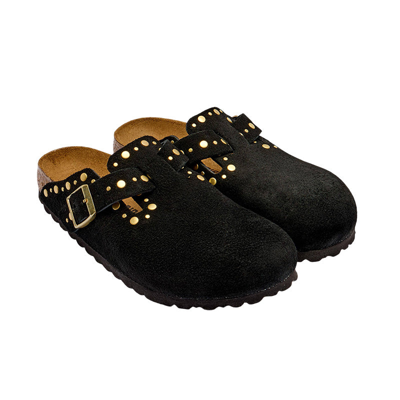 Chausson Femme Birkenstock BOSTON RIVETS LEVE SUEDE étroite