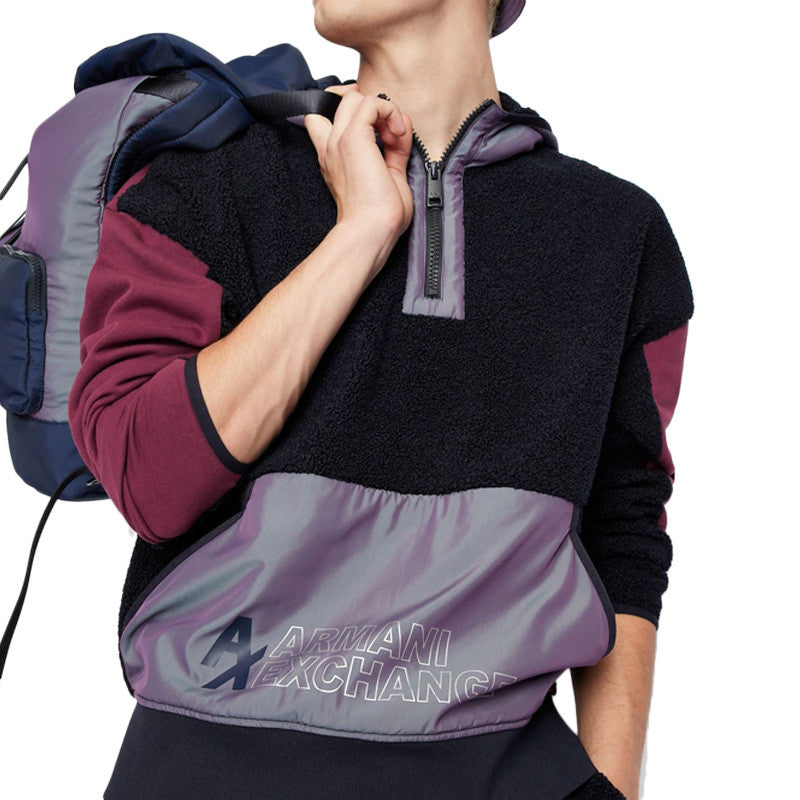 Sweat à capuche Armani Exchange Colour-block fleece