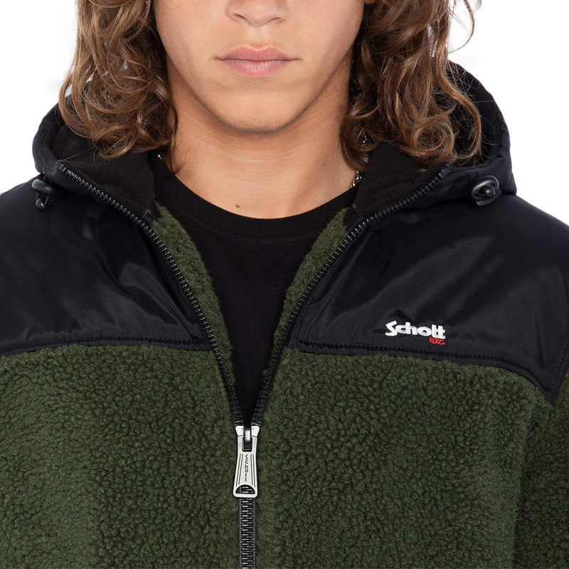 Sweat à capuche Schott ZIPPE SHERPA POLAIRE SWWARD2