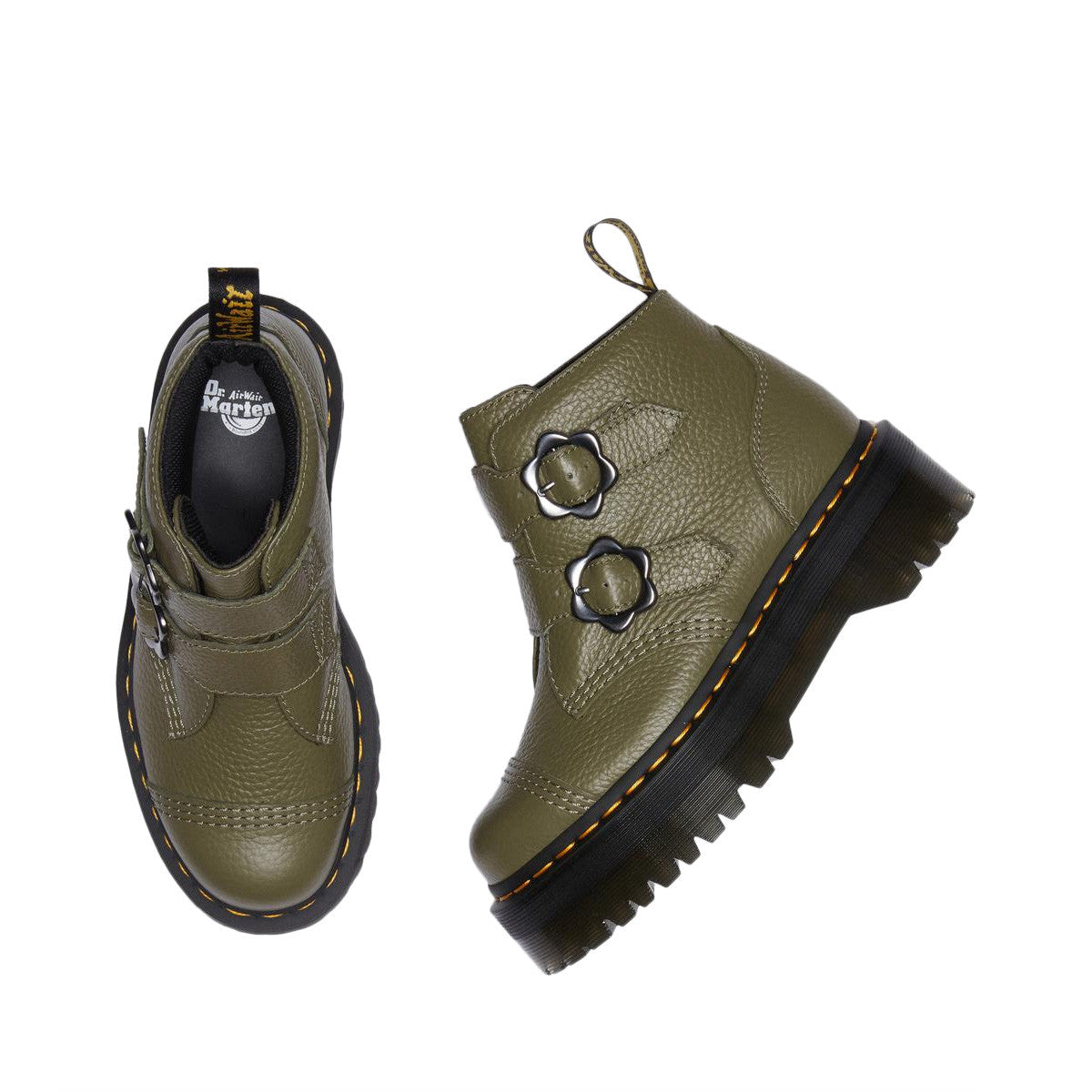Botte Dr Martens DEVON FLOWER PLATFORME