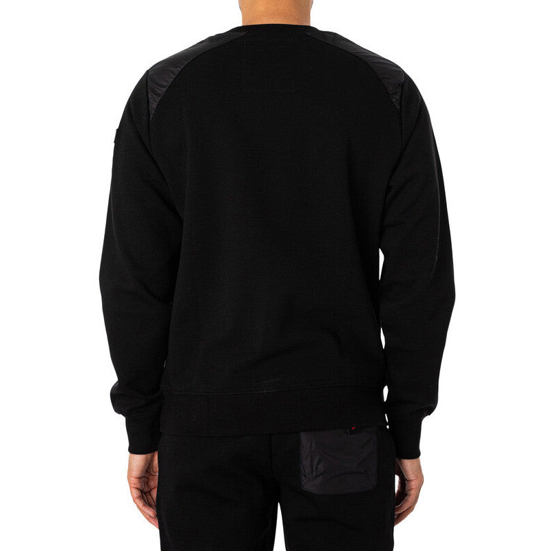 Sweat Schott COL ROND EMPIECEMENT REDSILVERE