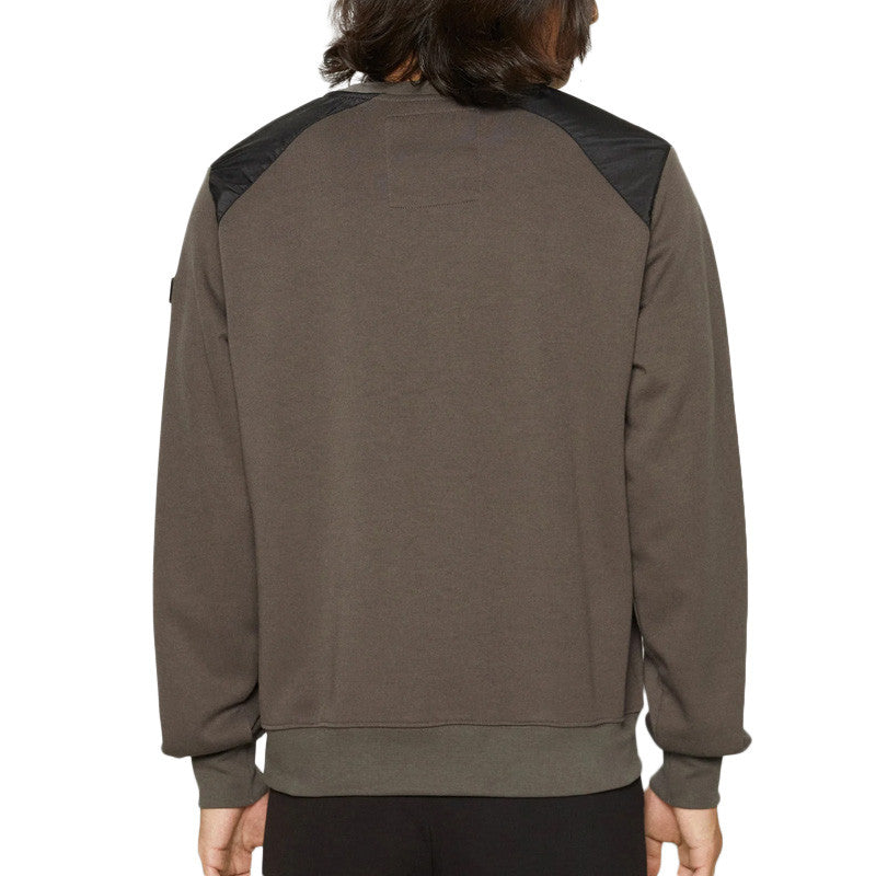 Sweat Schott COL ROND EMPIECEMENT REDSILVERE