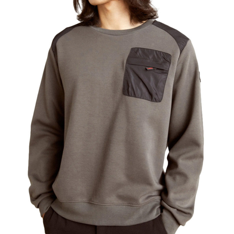 Sweat Schott COL ROND EMPIECEMENT REDSILVERE