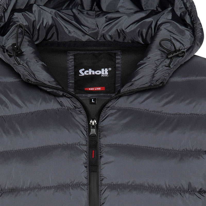 BIG SWEATSHIRT à Capuche BI MATIERE Schott REDBRANDON