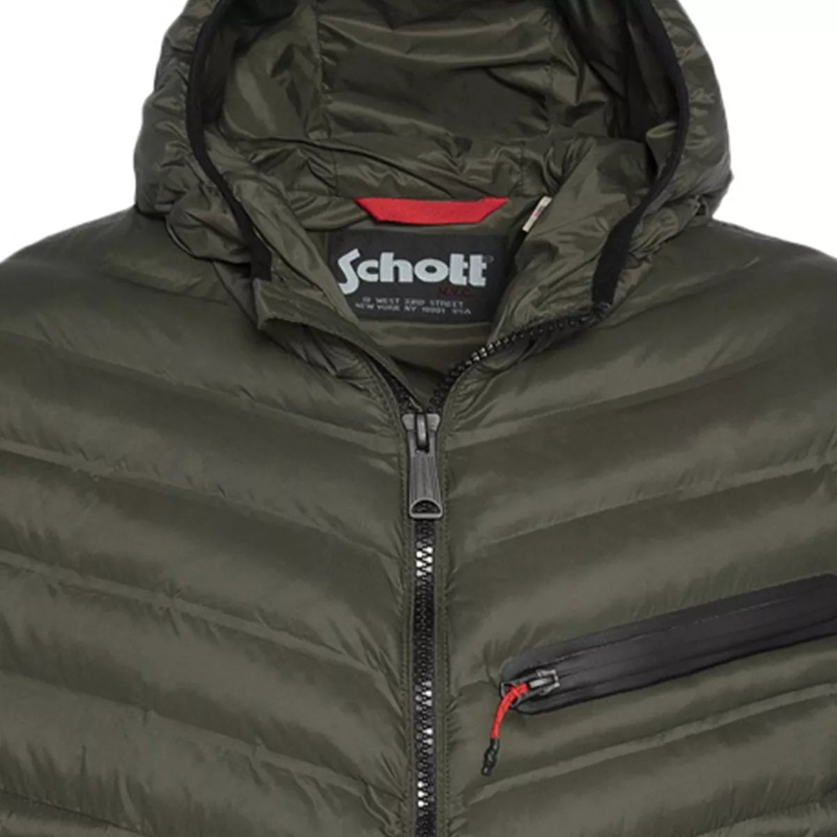 Doudoune légère à capuche Schott