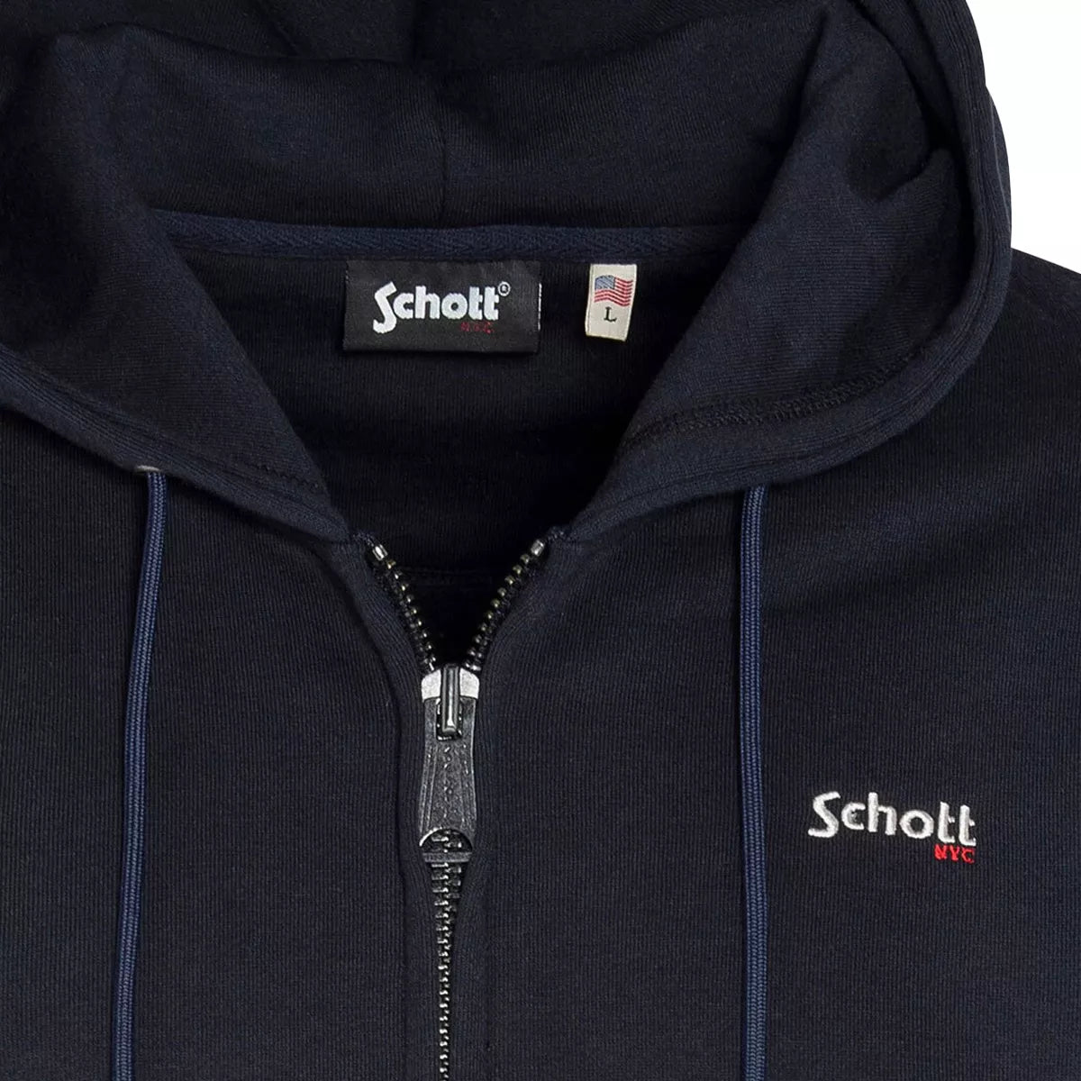 Sweatshirt à capuche zippé Schott AVEC BRODERIE