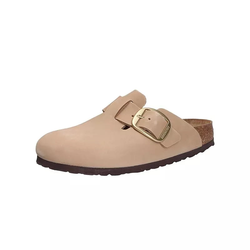 Chausson mule Birkenstock BOSTON BIG BUCKLE NUBUCK étroite