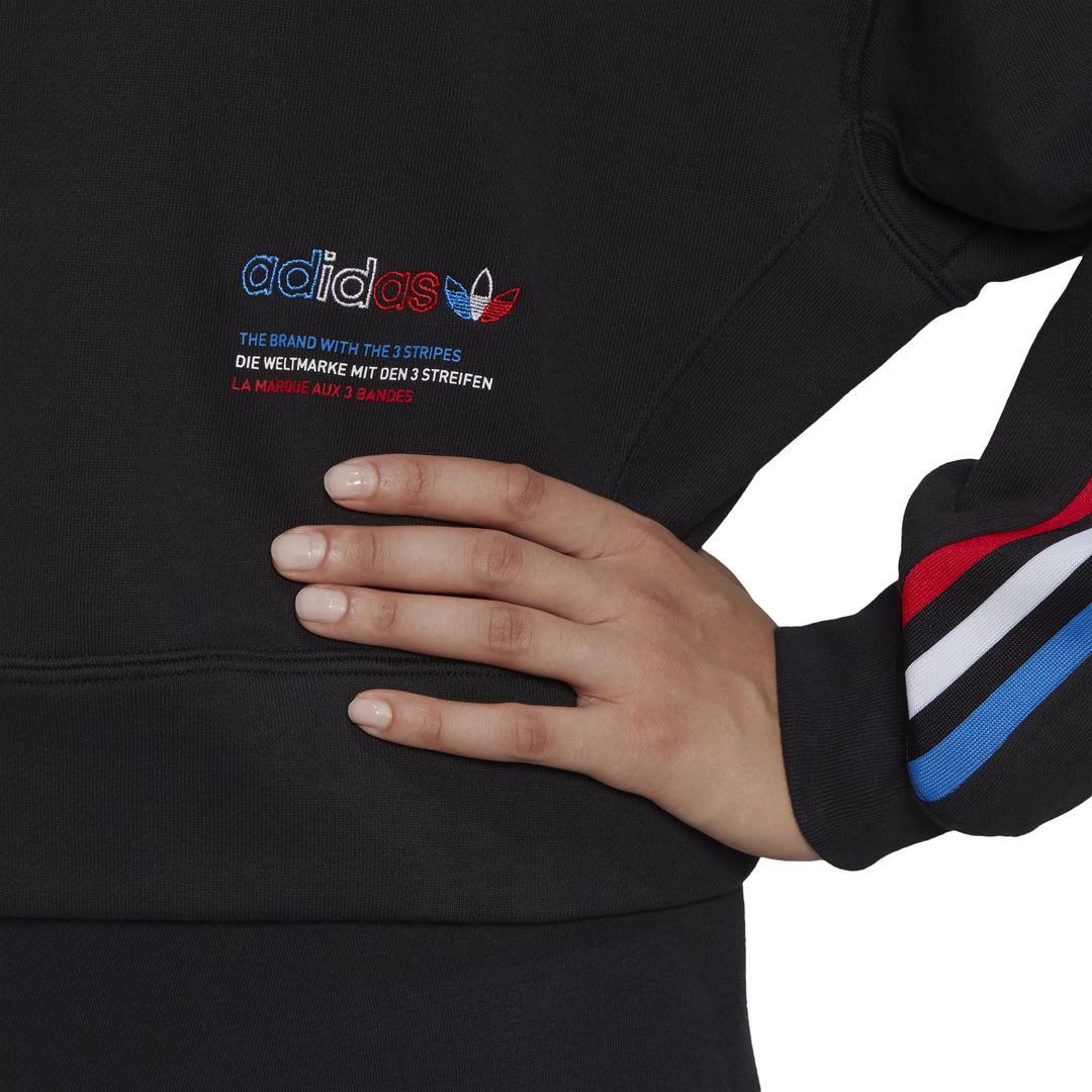 Sweat à capuche adidas Originals ADICOLOR TRICOLOR CROP