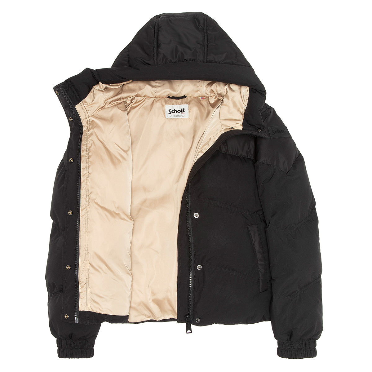 Doudoune à Capuche Bicolore Schott