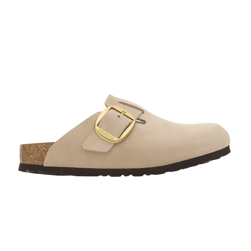 Chausson mule Femme Birkenstock BOSTON BIG BUCKLE NUBUCK étroite