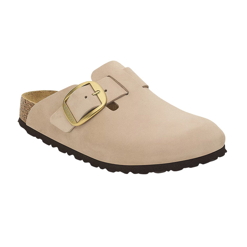 Chausson mule Femme Birkenstock BOSTON BIG BUCKLE NUBUCK étroite