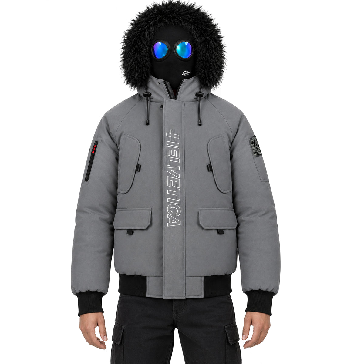 Blouson capuche fourrure amovible + cagoule lunette intégrée Homme Helvetica PEGA ONE