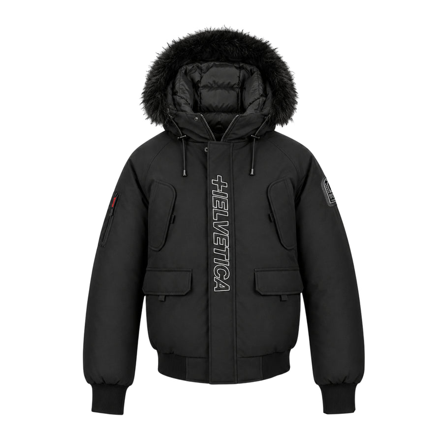 Helvetica PEGA ONE capuche fourrure amovible + cagoule Noir Noir