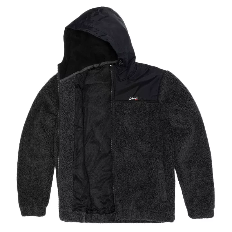 Sweat à capuche Schott ZIPPE SHERPA POLAIRE