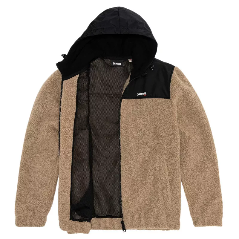 Sweat à capuche Schott ZIPPE SHERPA POLAIRE