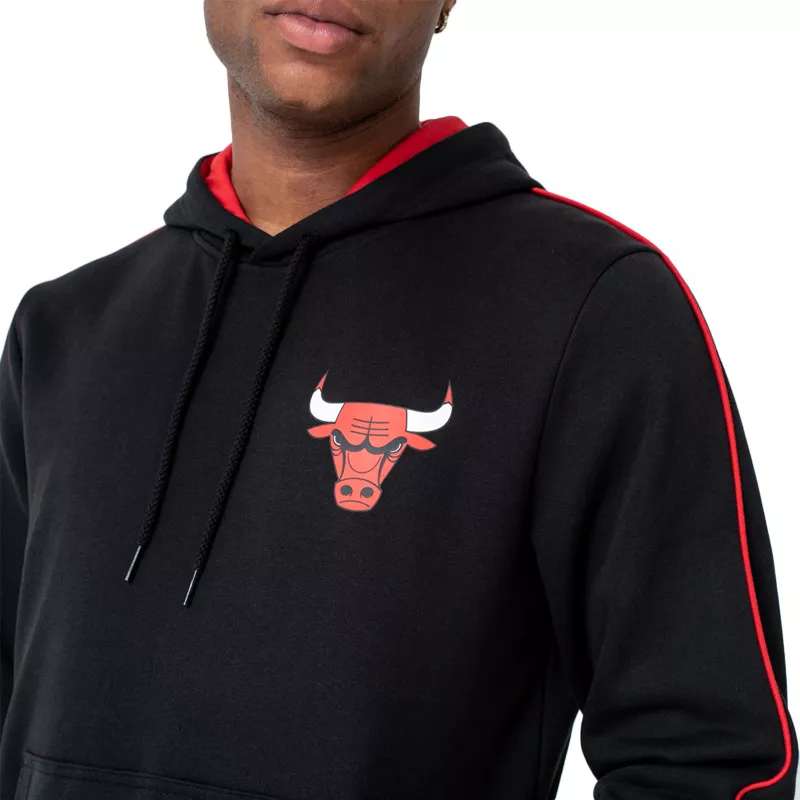 Sweat à capuche New Era CHICAGO BULLS STRIPE PIPING