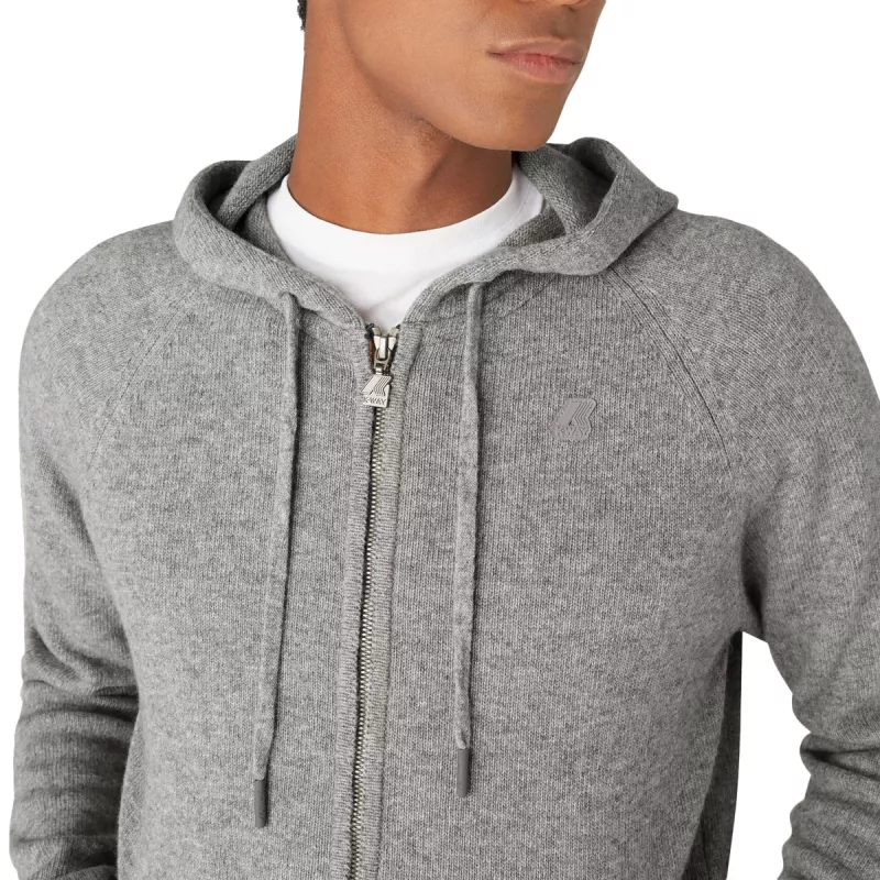 Pullover K-Way MARCY LAMBSWOOL ZIP CAPUCHE