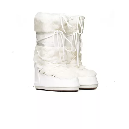 Pegashoes Botte Moon Boot Icon Fausse Fourrure Bla D A