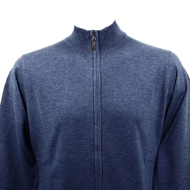Gilet Real Cashmere (Bleu)- Ref. IUB109904-GIUBBINO-ZIP