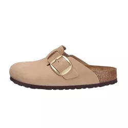 Chaussons mules Birkenstock BOSTON BIG BUCKLE NUBUCK