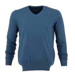 Real Cashmere Pull col V Real Cashmere - IUB108842-BLEUCAN