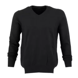 Real Cashmere Pull col V Real Cashmere - IUB108842-NOIR