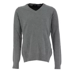 Real Cashmere Pull col V Real Cashmere - IDS1085002-GRIS
