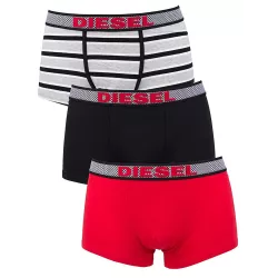 Diesel Pack 3 boxers Diesel Umbx Shawn (Rouge/Noir/Gris rayé)