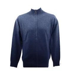 Gilet Real Cashmere (Bleu)- Ref. IUB109904-GIUBBINO-ZIP