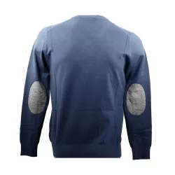 Pull Real Cashmere COLLO V (Bleu)- Ref. IUB109842-COLLOV-TOPPE