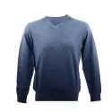 Pull Real Cashmere COLLO V (Bleu)- Ref. IUB109842-COLLOV-TOPPE