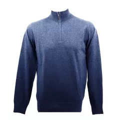 Pull Real Cashmere (Bleu) - Ref. IUB109903-LUPETTO-ZIP