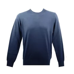 Pull Real Cashmere (Bleu) - Ref. IUB109841-GIROCOLLO-TOPP