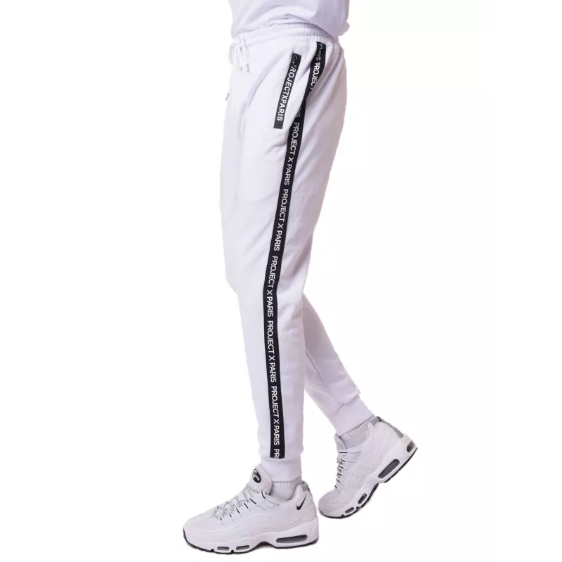 Pantalon Jogging Homme Survetement Homme Pantalons De Sport Homme  Survêtement Poches Zippées Blanc S : : Mode