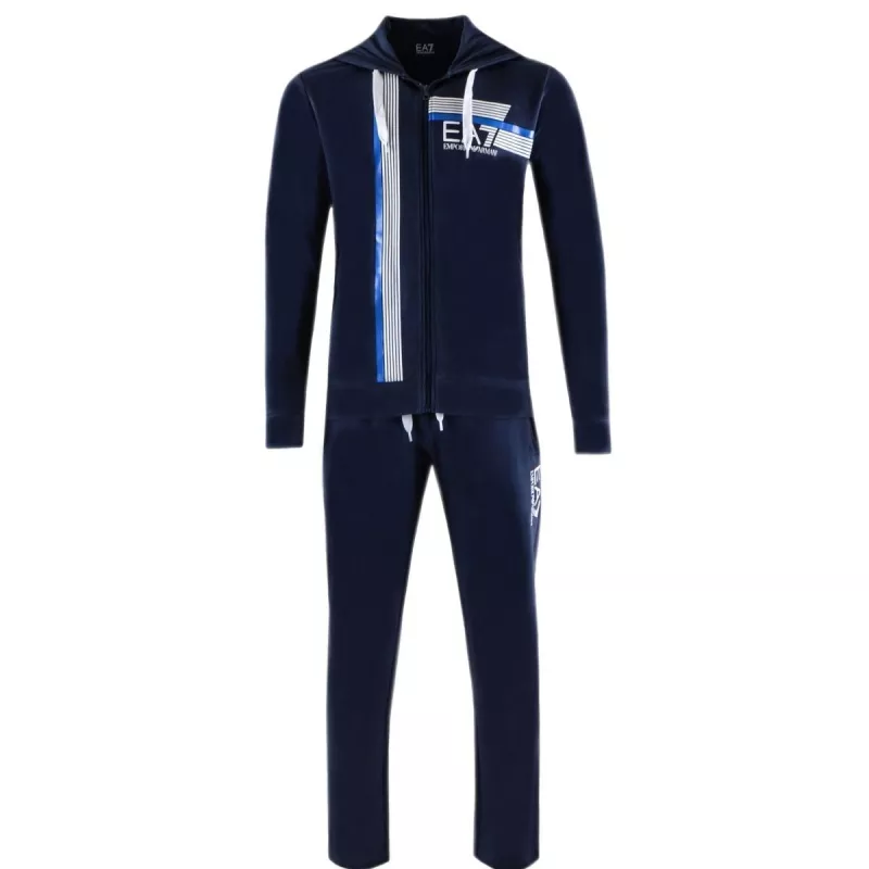 Emporio Armani EA7 Men's Dark Blue Logo Print Track Sweat Suit