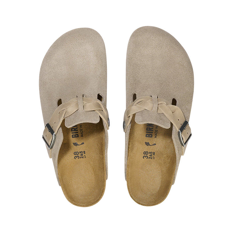 Chausson Homme Birkenstock BOSTON SUEDE BRAIDED étroite