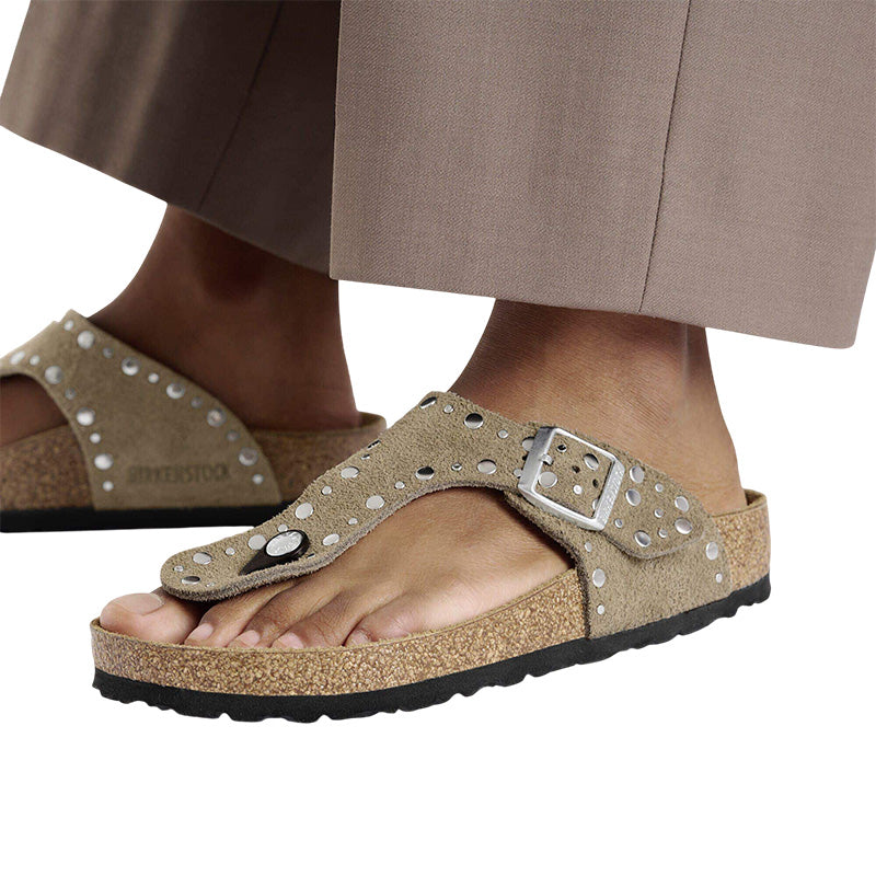 Sandale Femme Birkenstock GIZEH RIVET CUIR étroite