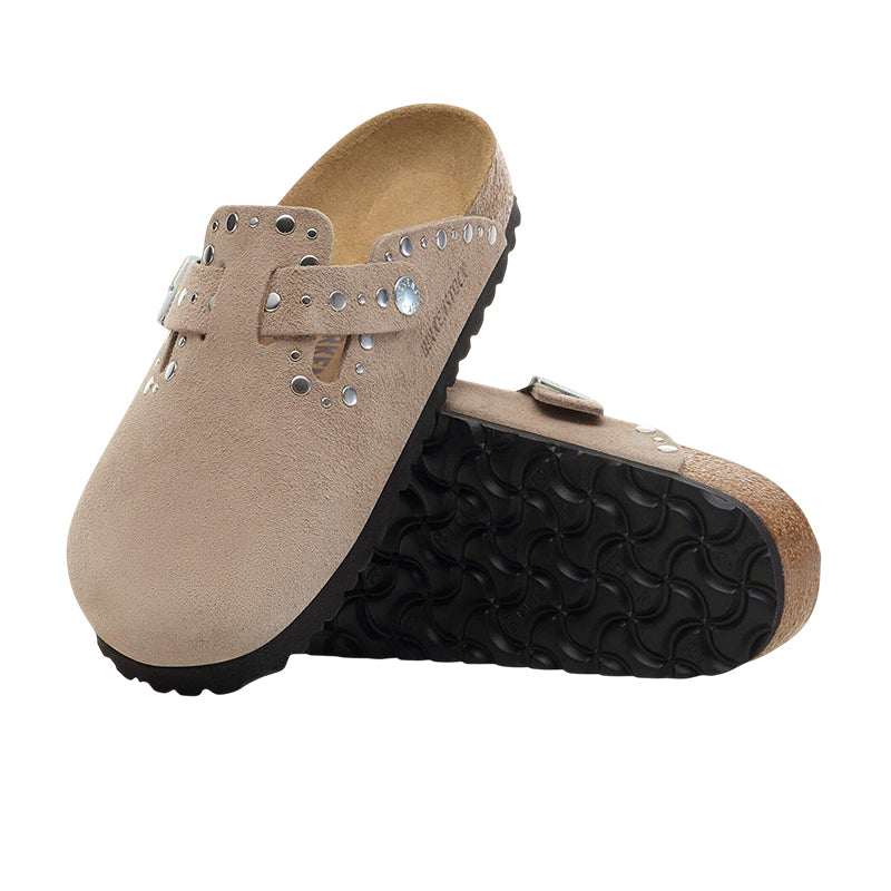 Chausson Femme Birkenstock BOSTON RIVETS LEVE SUEDE étroite