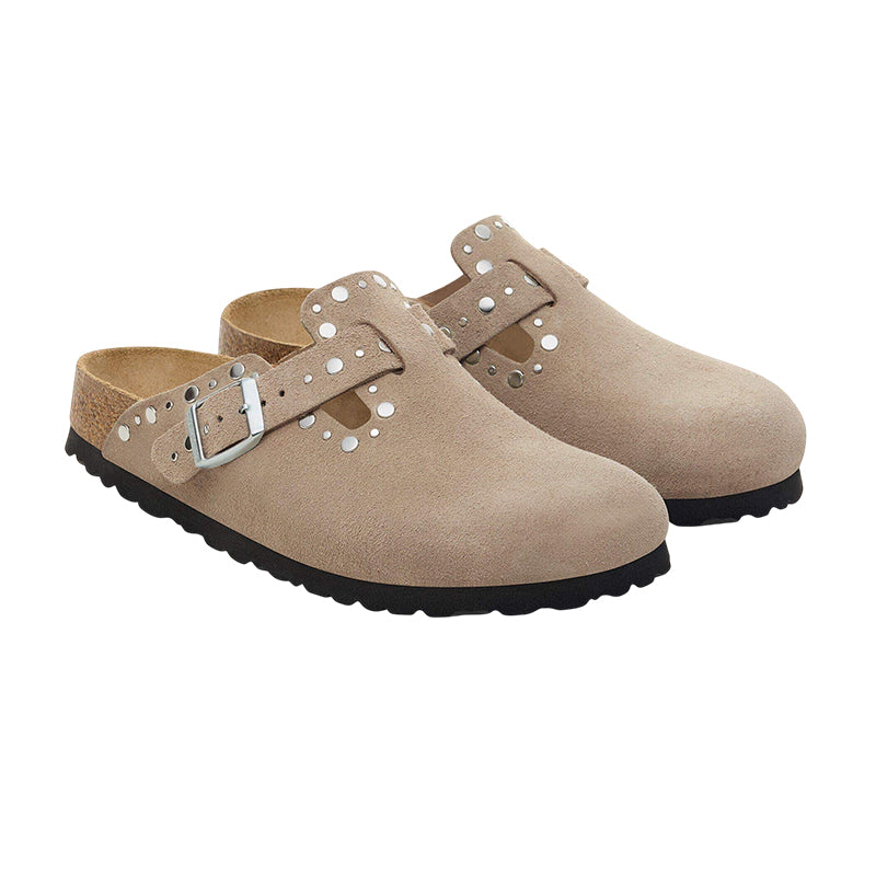 Chausson Femme Birkenstock BOSTON RIVETS LEVE SUEDE étroite