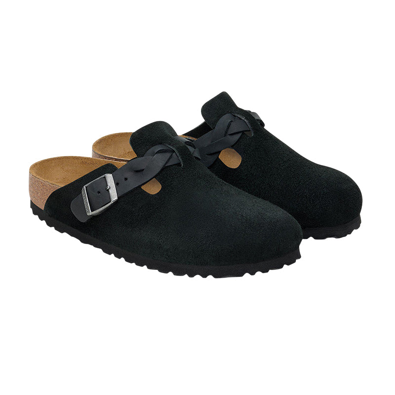 Chausson Homme Birkenstock BOSTON SUEDE BRAIDED étroite