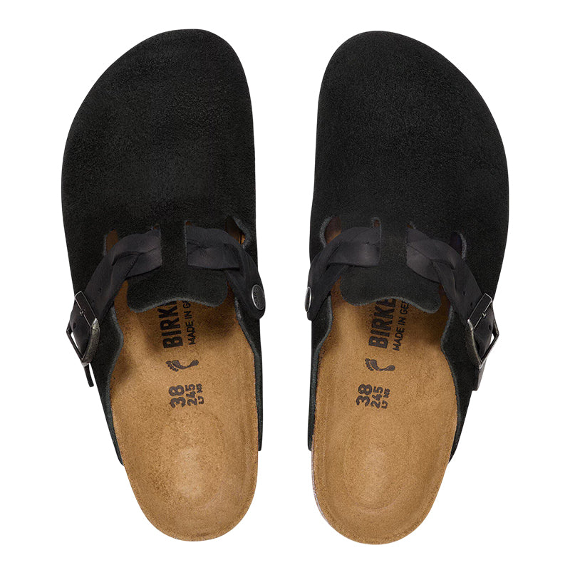 Chausson Homme Birkenstock BOSTON SUEDE BRAIDED étroite