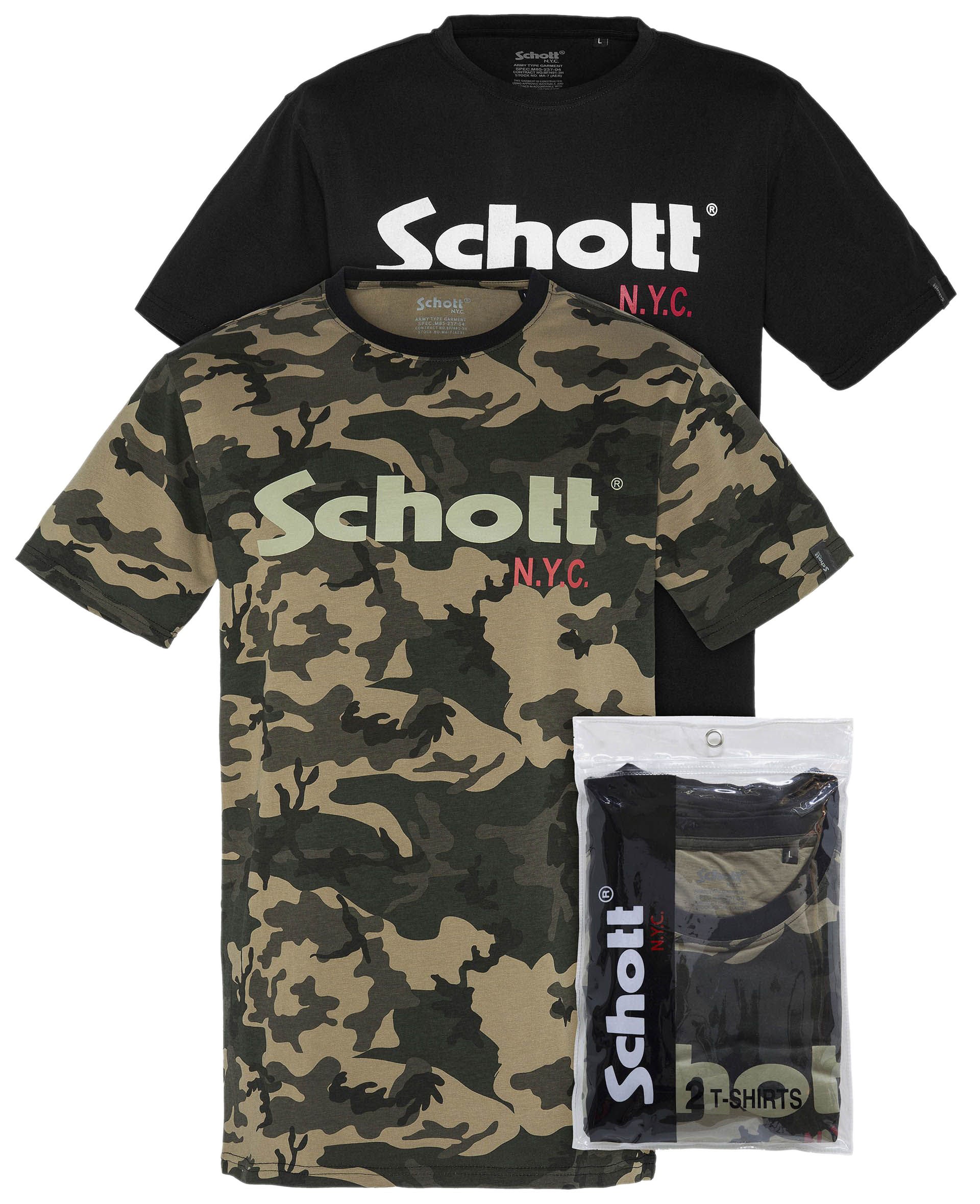 Pack de 2 tee-shirt Schott ras du cou