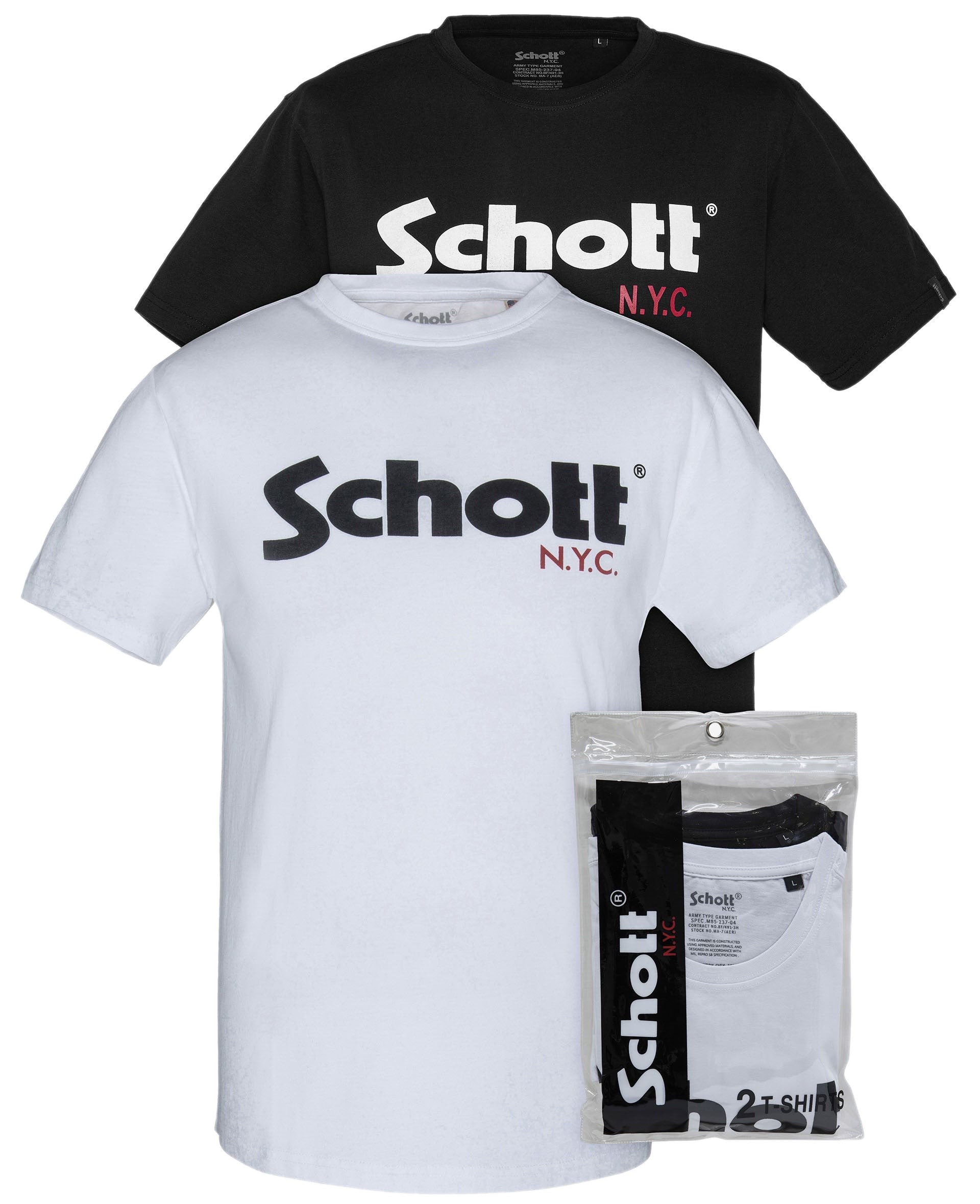 Pack de 2 tee-shirt Schott ras du cou