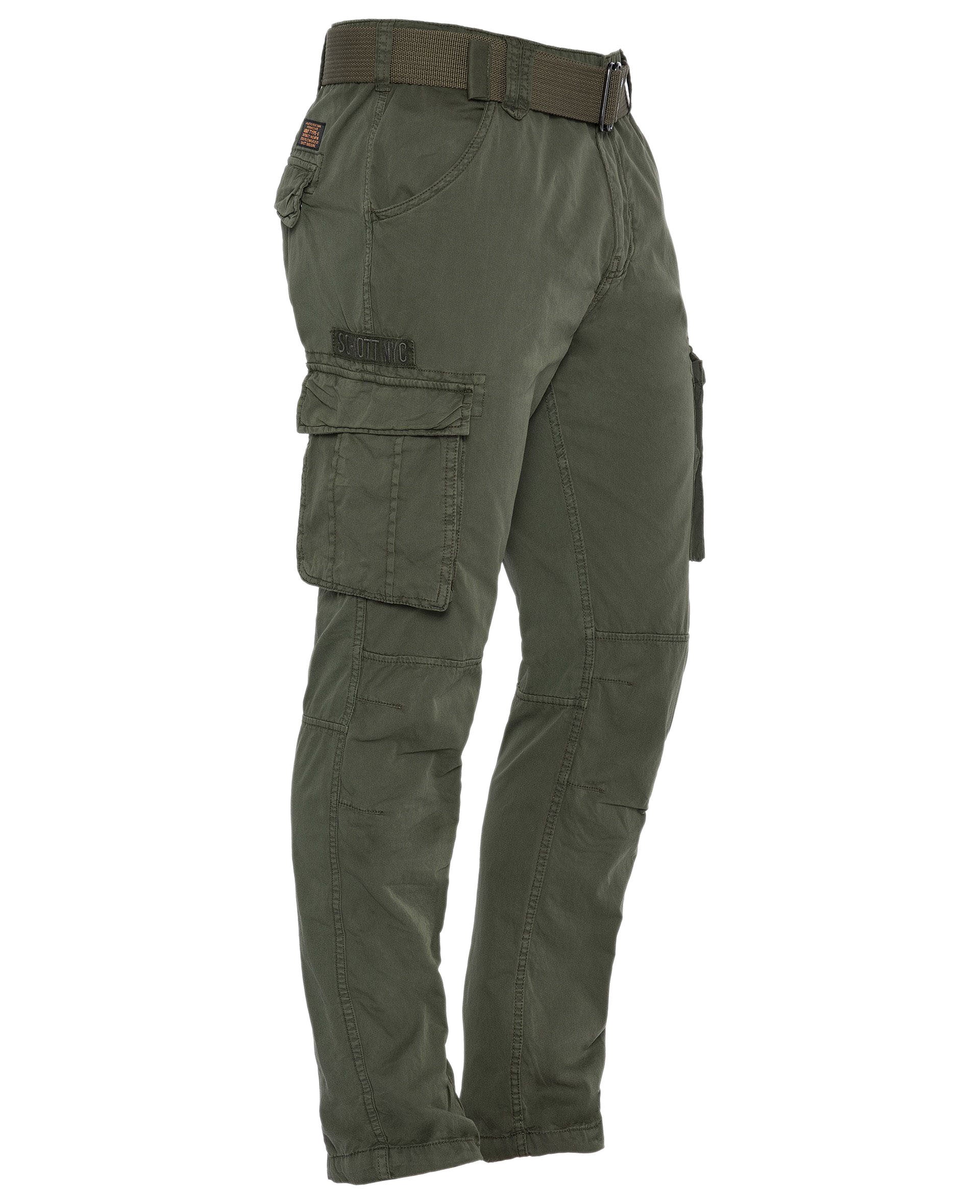 Pantalon cargo slim Schott ARMY CEINTURE TRRANGER70