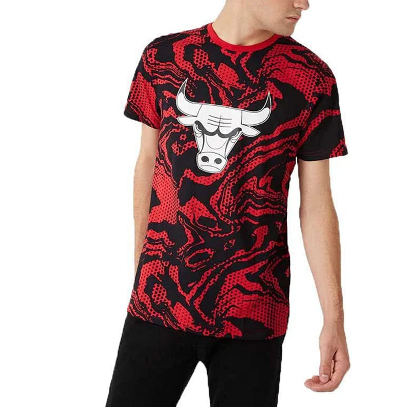 Camiseta con estampado OIL SLICK de los Chicago Bulls de New Era