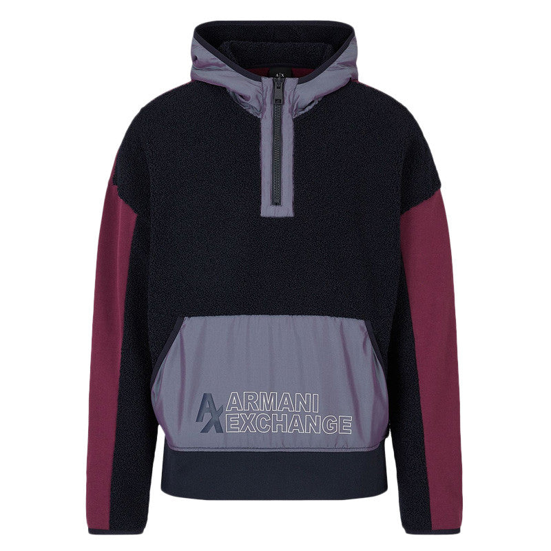 Sweat à capuche Armani Exchange Colour-block fleece