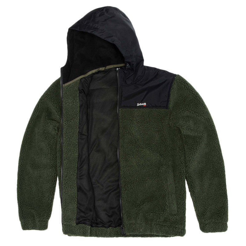 Sweat à capuche Schott ZIPPE SHERPA POLAIRE SWWARD2