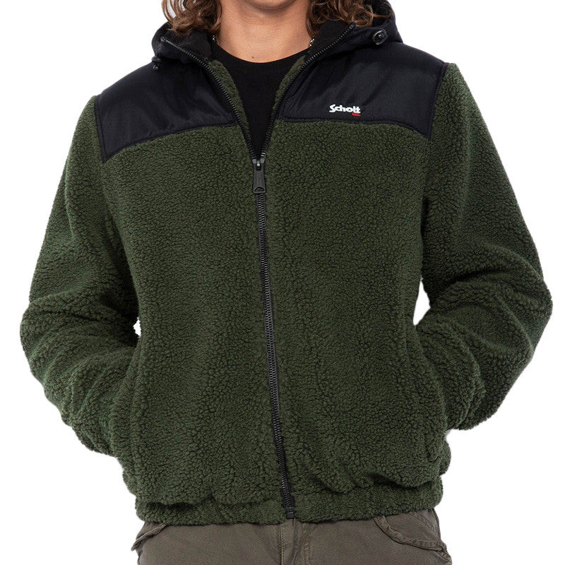 Sweat à capuche Schott ZIPPE SHERPA POLAIRE SWWARD2