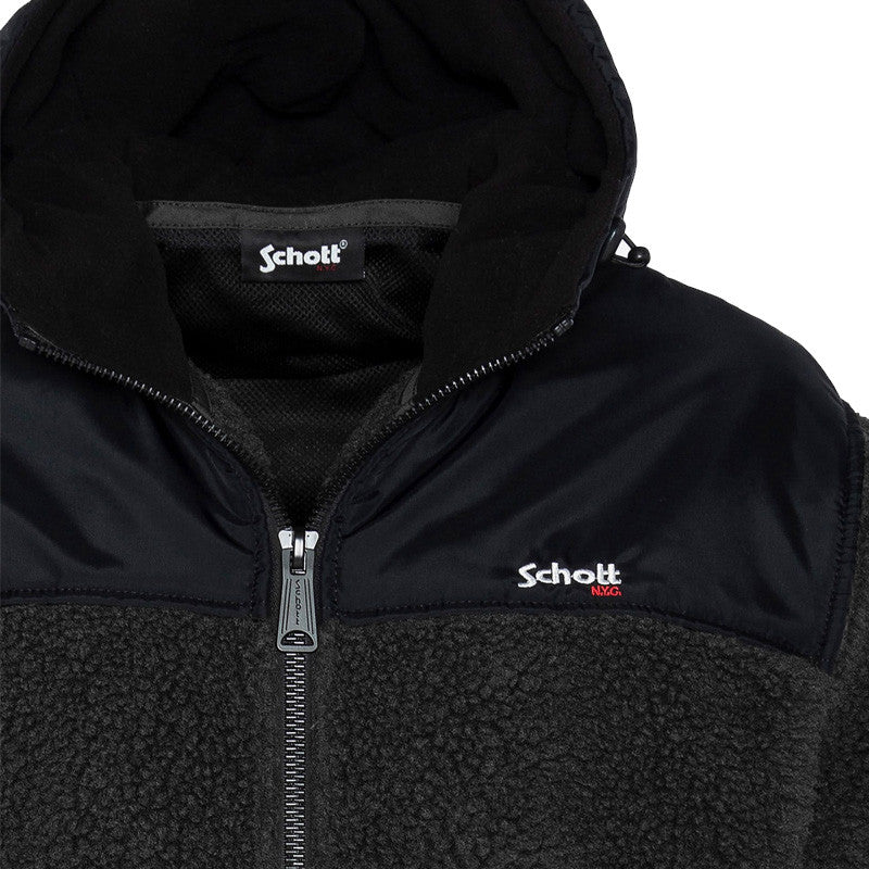 Sweat à capuche Schott ZIPPE SHERPA POLAIRE SWWARD2