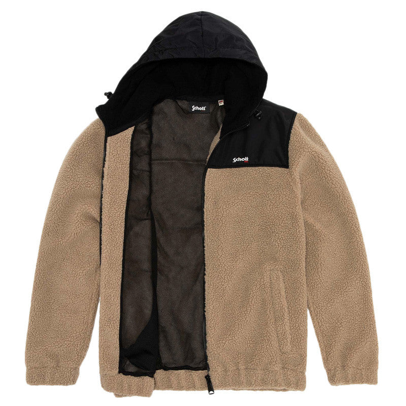 Sweat à capuche Schott ZIPPE SHERPA POLAIRE SWWARD2